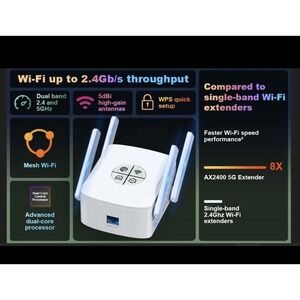 CF-XR183 WiFi 6 Range Extender AX2400 Dual Band 2.4G‎ 5G Mesh Repeater Booster
